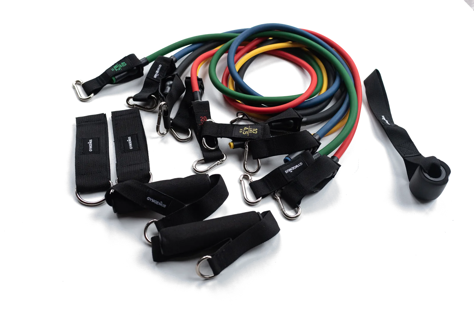 Kit de 5 bandas de resistencia con agarre GymGenius