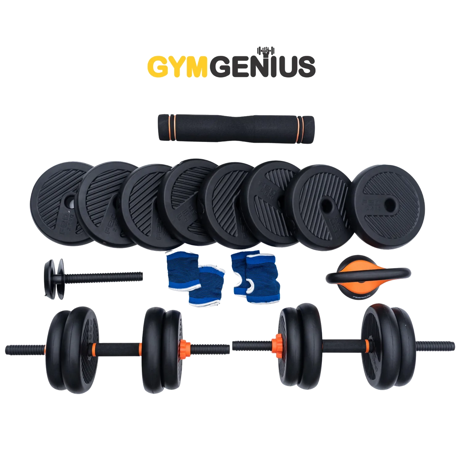 Set barra y discos GymGenius