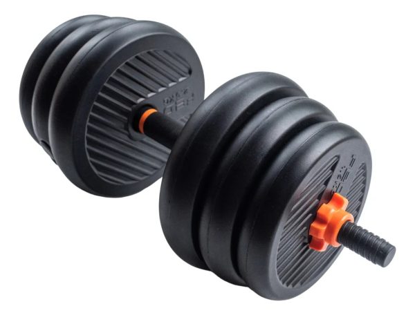 Mancuernas Y Discos 35kg Para Entrenamiento En Casa Negro Y Naranja