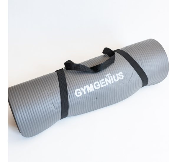 Mat Antideslizante Yoga Pilates Gymgenius 10mm Gris 183x61cm