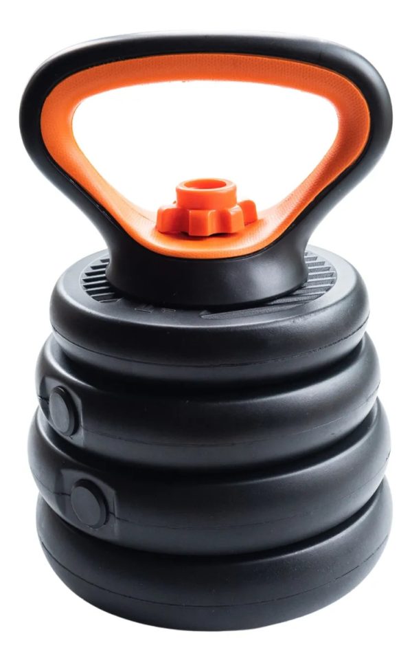 Mancuernas Y Discos 35kg Para Entrenamiento En Casa Negro Y Naranja