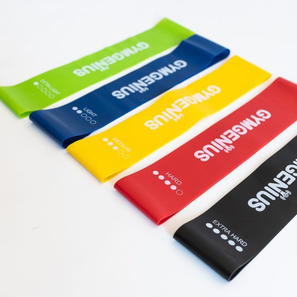 Kit / Set 5 Bandas Premium Gymgenius Diferentes Intensidades Negro