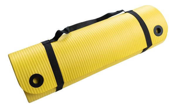 Mat Yoga 15 Mm 1,5cm Espesor Amarilla Gymgenius Con Correa Amarillo