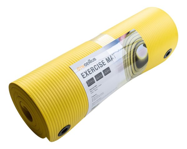 Mat Yoga 15 Mm 1,5cm Espesor Amarilla Gymgenius Con Correa Amarillo
