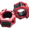 Tope Para Barra Olímpica 50mm Collar Rojo Par Gymgenius Rojo 50 Mm