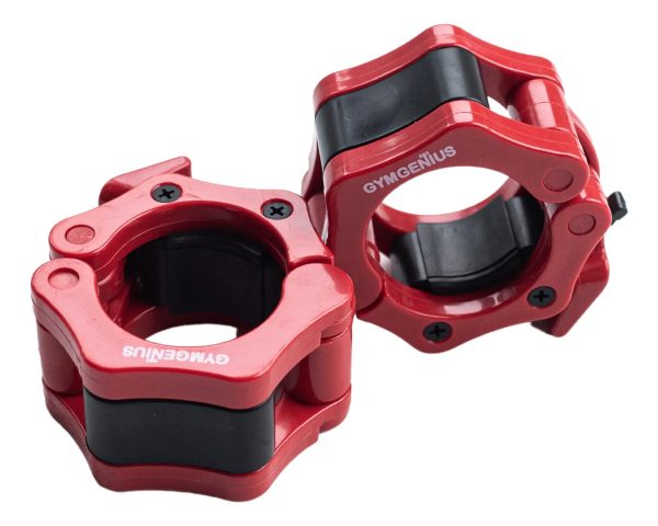 Tope Para Barra Olímpica 50mm Collar Rojo Par Gymgenius Rojo 50 Mm