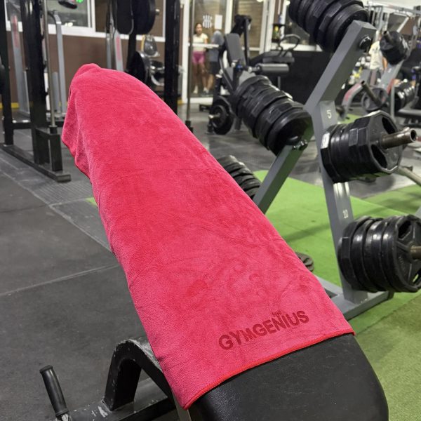 Toalla De Microfibra Roja Premium De Entrenamiento Gymgenius Rojo Lisa