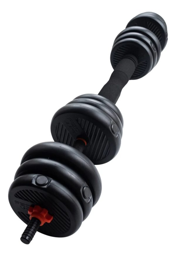 Mancuernas Y Discos 35kg Para Entrenamiento En Casa Negro Y Naranja