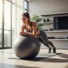D_983146-MLA107641619526_032026-F.jpg Pelota Esferodinamia 75 Cm Pilates Yoga Fitness Gymgenius Gris